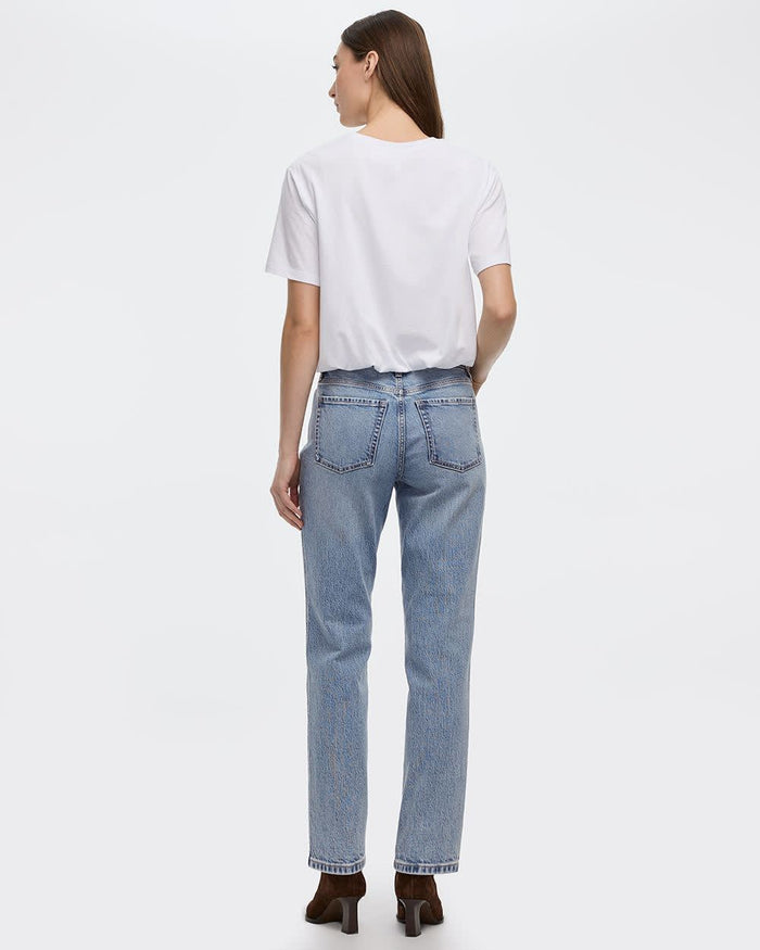 Crew-Neck Tee with Bubble Hem
