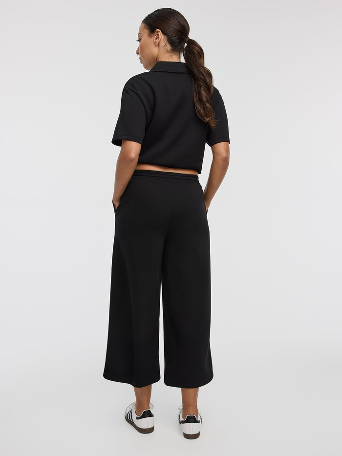 Cropped Wide-Leg Pants - HYLUX Hyba