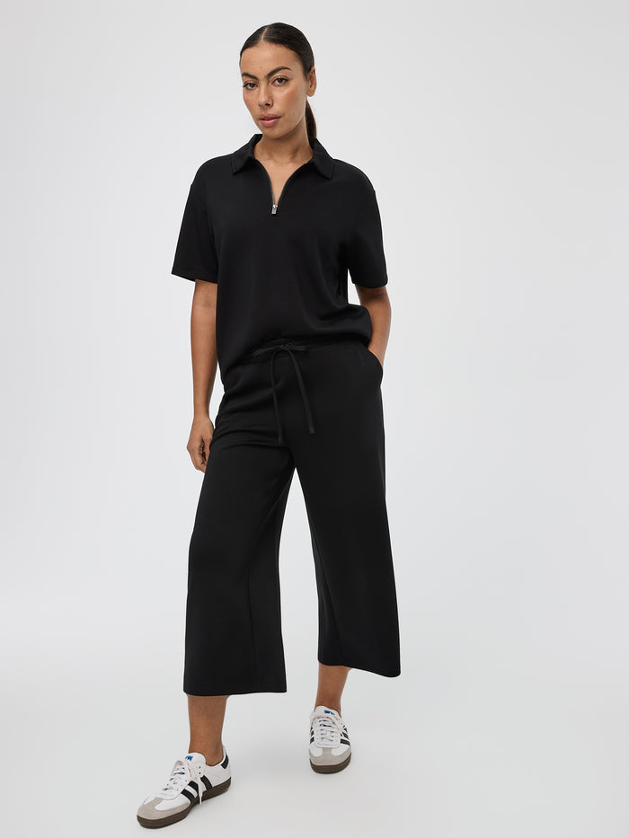 Cropped Wide-Leg Pants - HYLUX Hyba