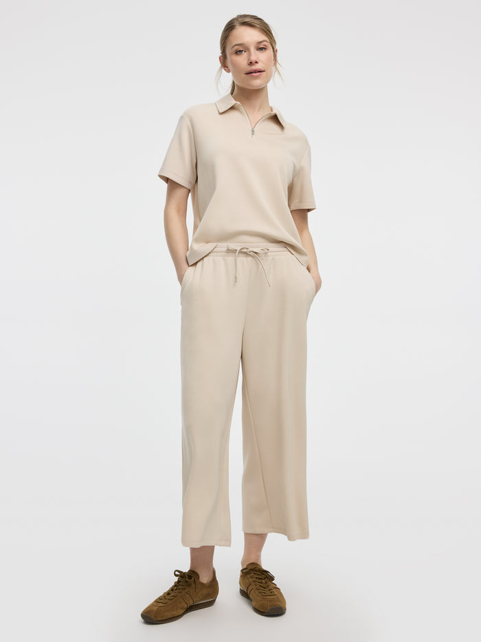 Cropped Wide-Leg Pants - HYLUX Hyba
