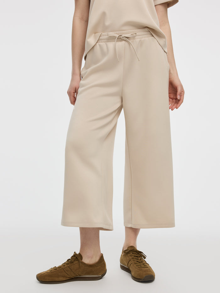 Cropped Wide-Leg Pants - HYLUX Hyba