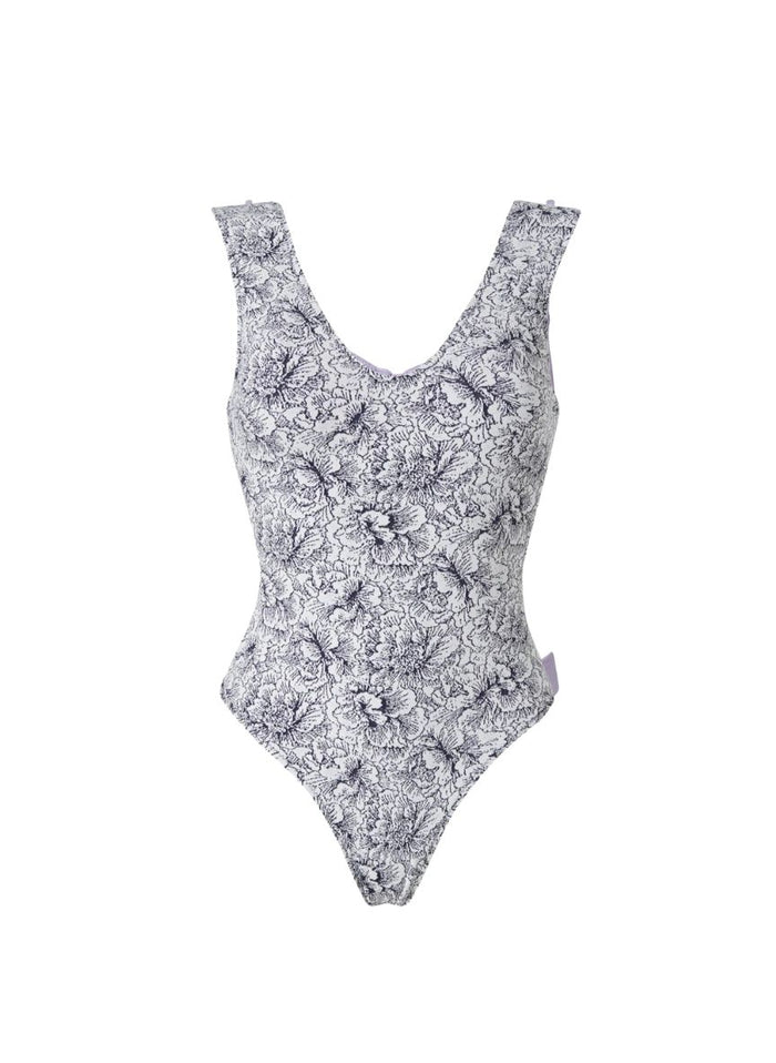 One-Piece Stefania Frangista Cruz Athletic One Piece Floral Denim Apoella
