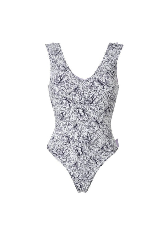 One-Piece Stefania Frangista Cruz Athletic One Piece Floral Denim Apoella