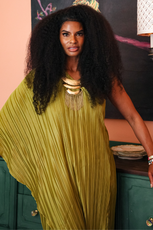 Debra Pleated Top- Green<br>***LAST ONE***