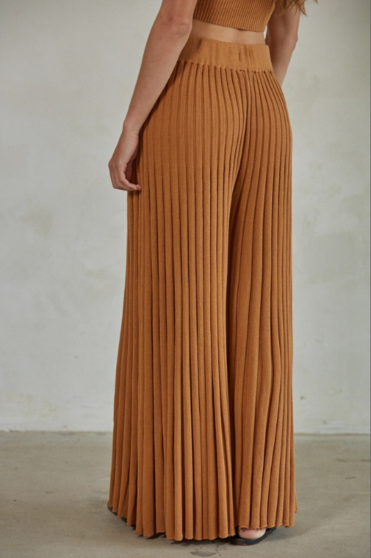 Demi Sweater  Flare Pant- Camel