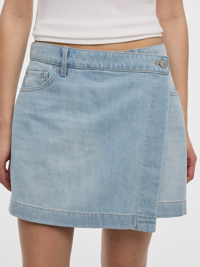 Denim Wrap Skort