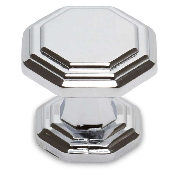 A sophisticated contemporary knob with ridged edges.