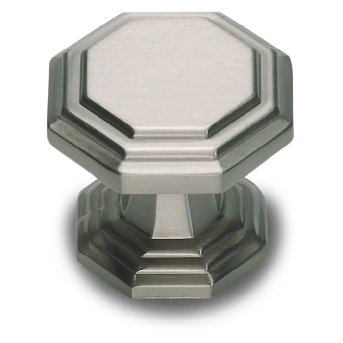A sophisticated contemporary knob with ridged edges.