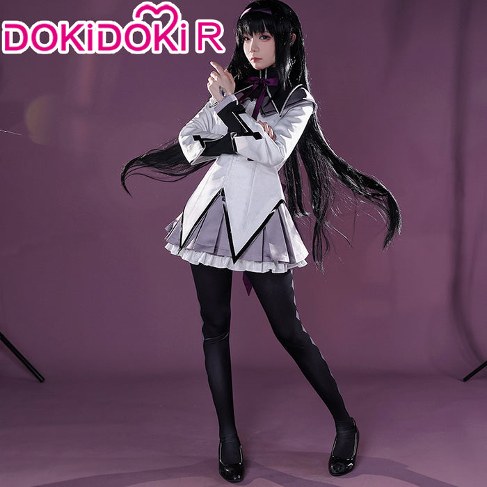 DokiDoki-R Anime Cosplay Cosplay Costume Grey Purple Battle Dress