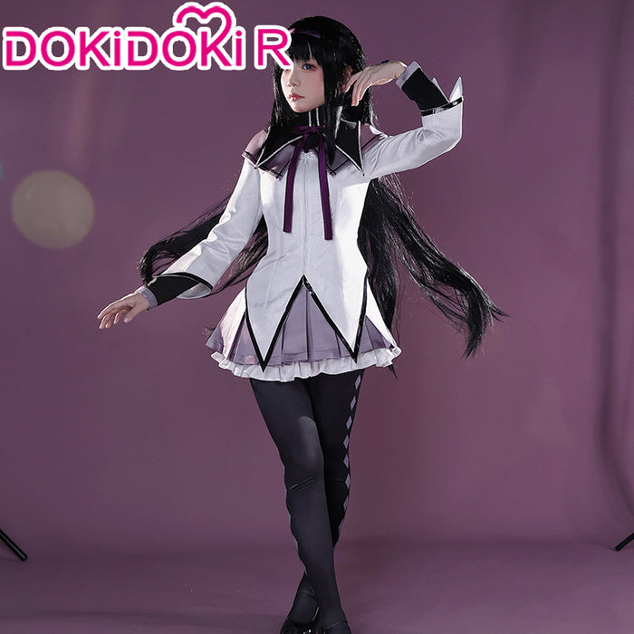 DokiDoki-R Anime Cosplay Cosplay Costume Grey Purple Battle Dress