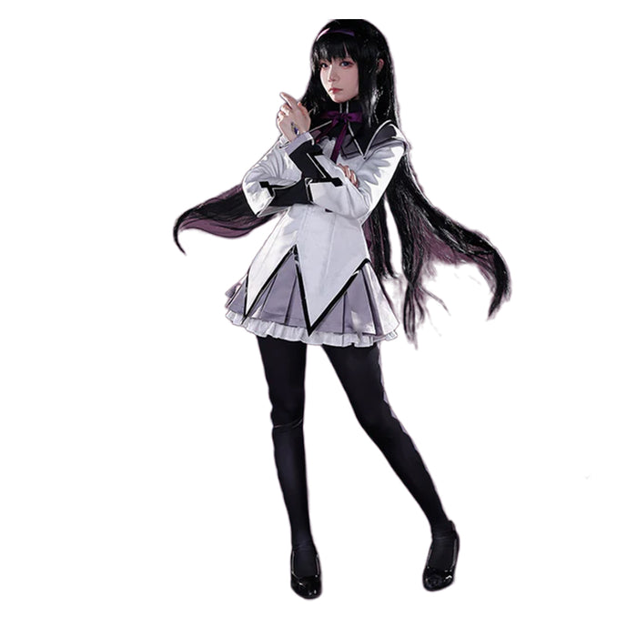 DokiDoki-R Anime Cosplay Cosplay Costume Grey Purple Battle Dress