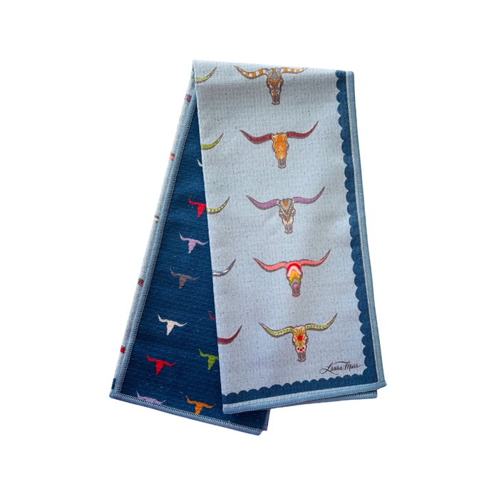 Double Sided Longhorn Tea Towel