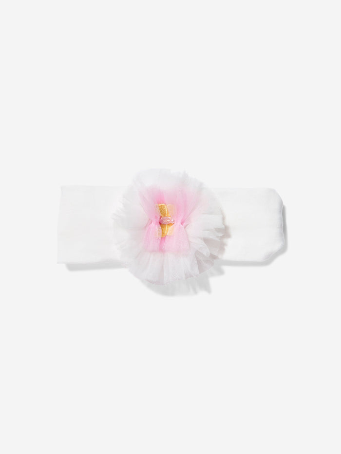 DRESS & Fleur Baby Girls Occasion Dress with Headband in Ivory