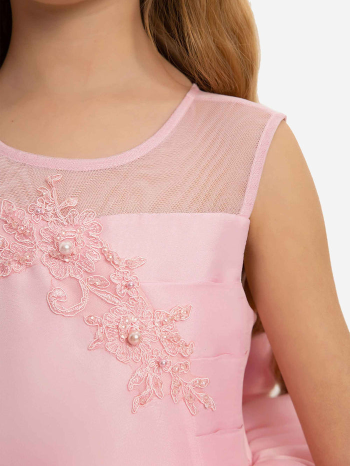 DRESS & Fleur Girls Dress with Headband in Pink