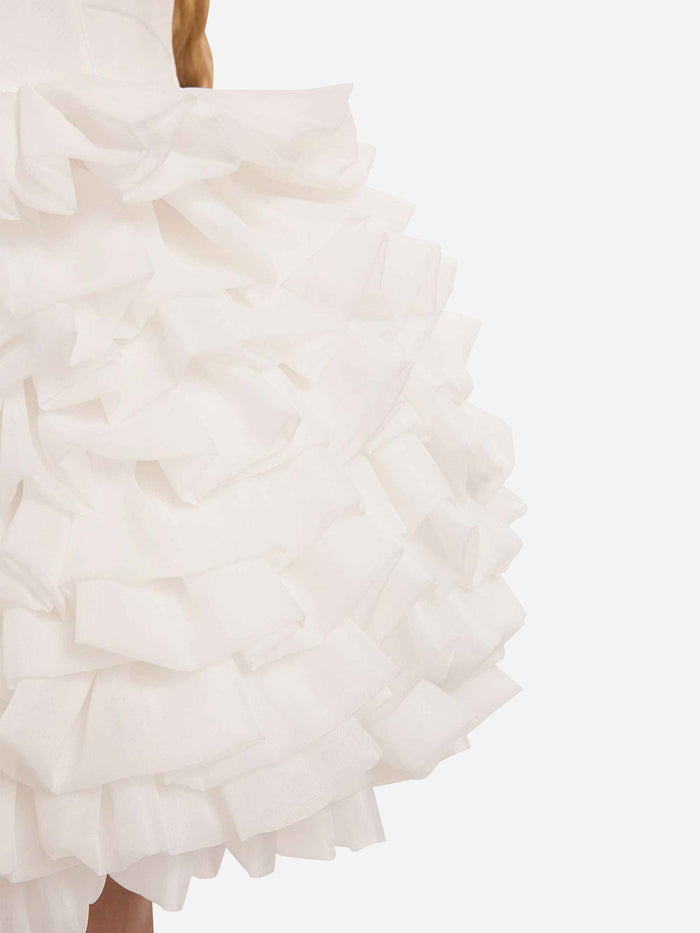 DRESS & Fleur Girls Dress with Headband in White