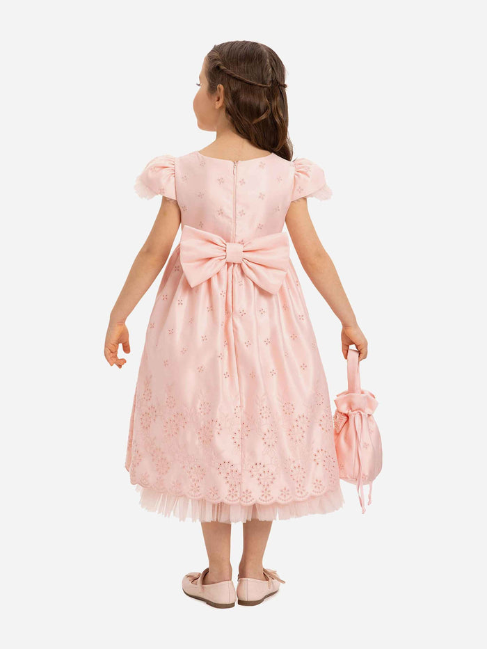 DRESS & Fleur Girls Dress with Matching Bag in Pink