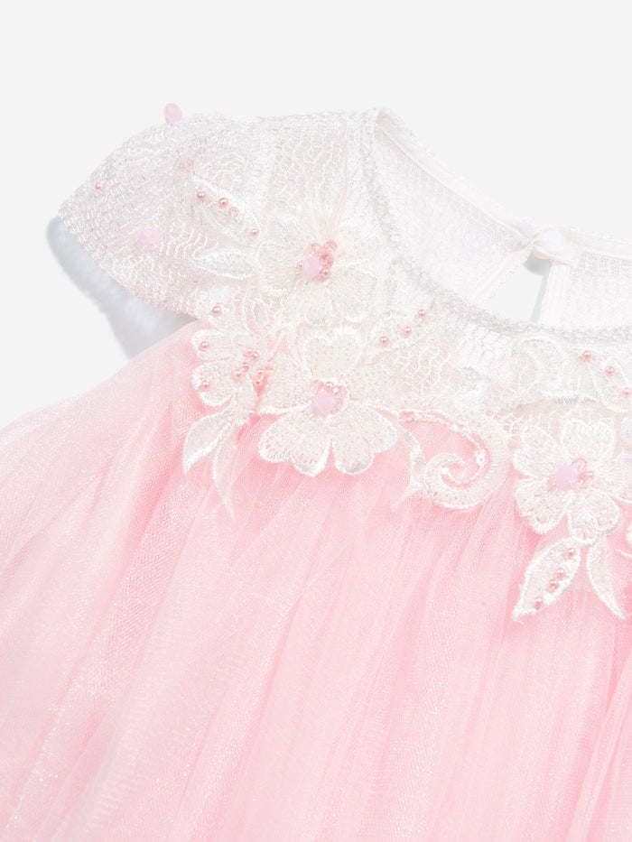 DRESS & Fleur Girls Flower Occasion Dress with Headband in Pink
