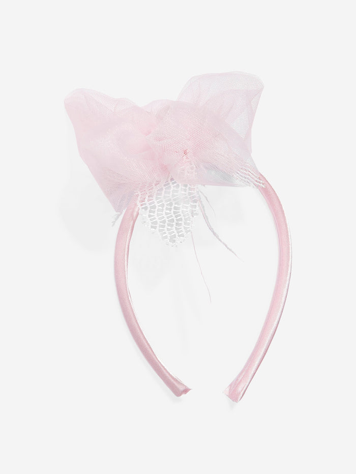 DRESS & Fleur Girls Flower Occasion Dress with Headband in Pink