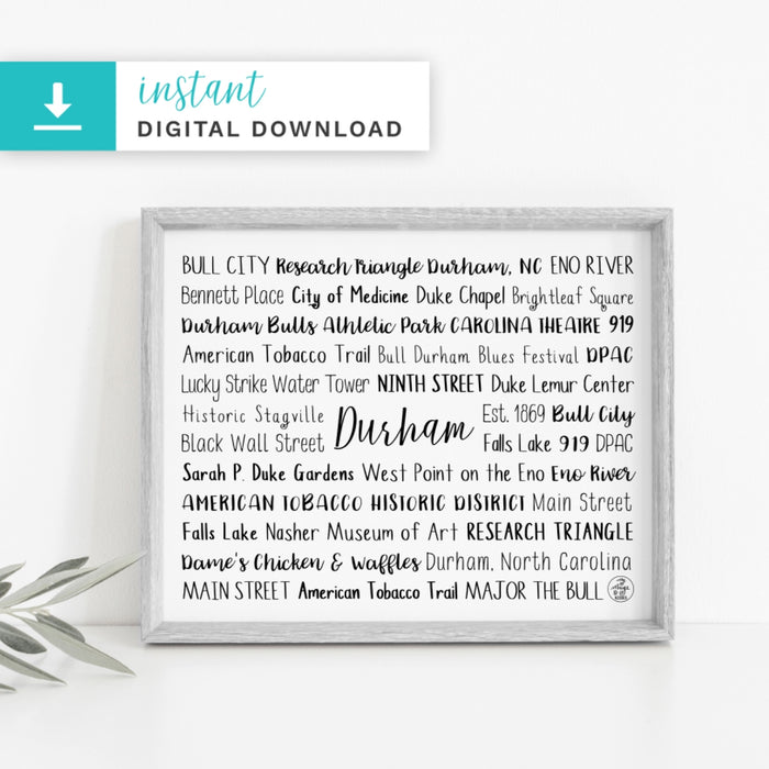 Durham, NC Digital Download