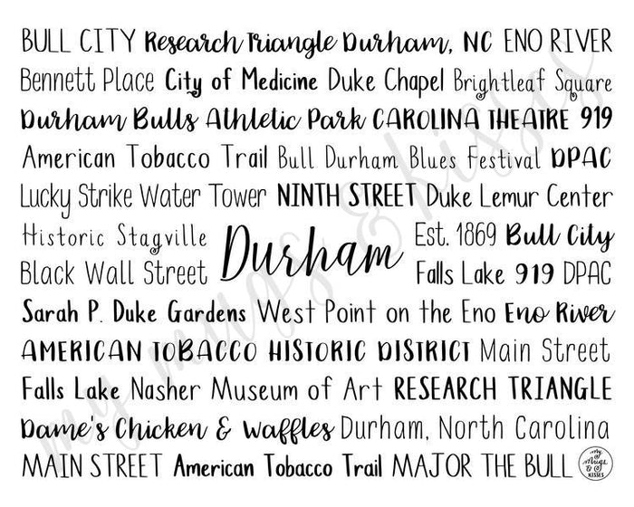 Durham, NC Digital Download