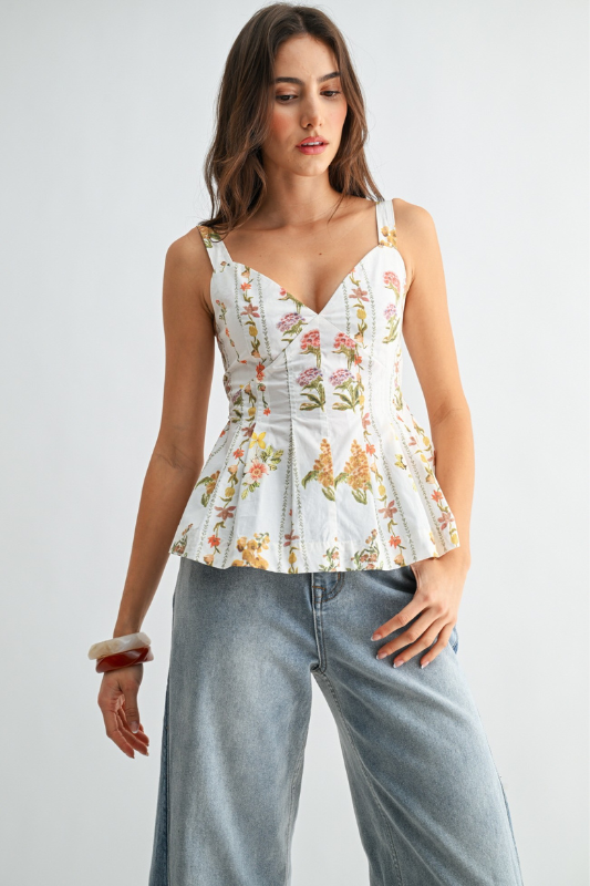Eloise Peplum Top- Cream