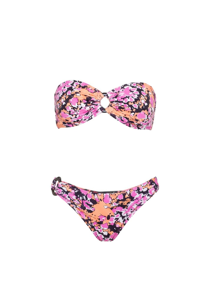 Bikini Emmanuela Swimwear Emma Bandeau Bikini Pink/Orange/Black Apoella