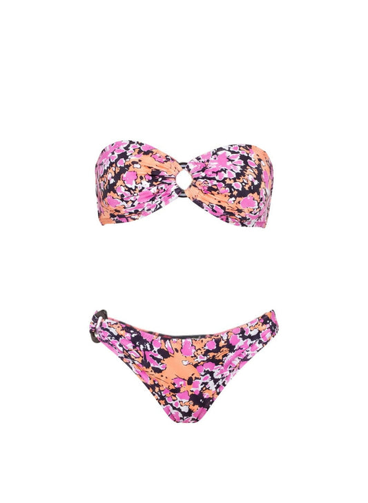 Bikini Emmanuela Swimwear Emma Bandeau Bikini Pink/Orange/Black Apoella