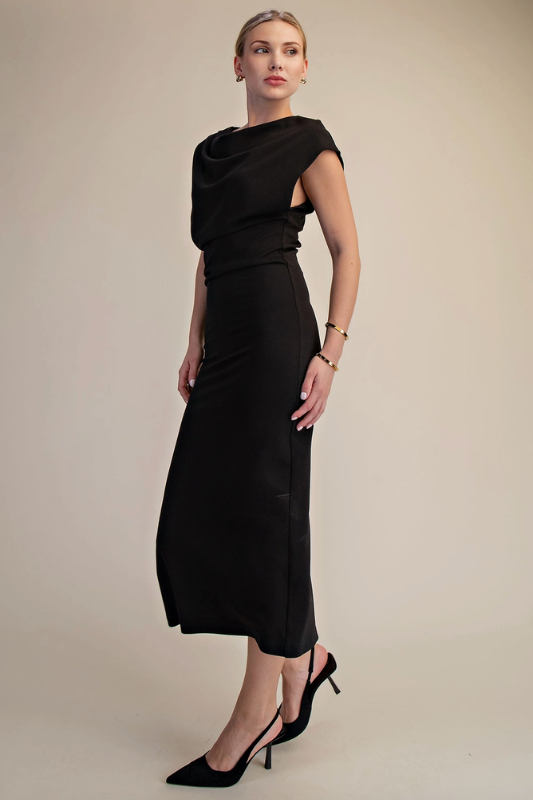 Evelyn Midi Dress- Black