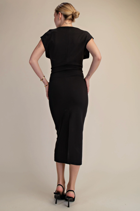 Evelyn Midi Dress- Black