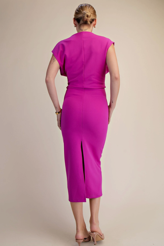Evelyn Midi Dress- Fuchsia<br>***LAST ONE***