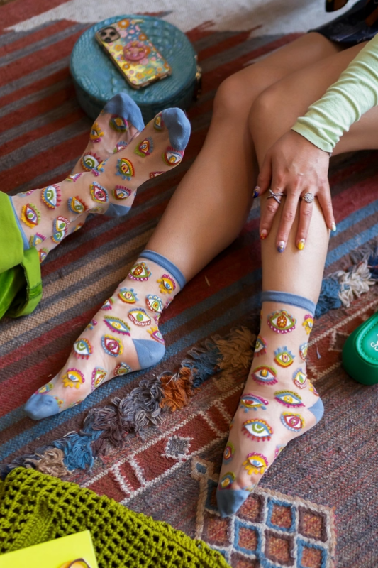Evil Eye Sheer Socks