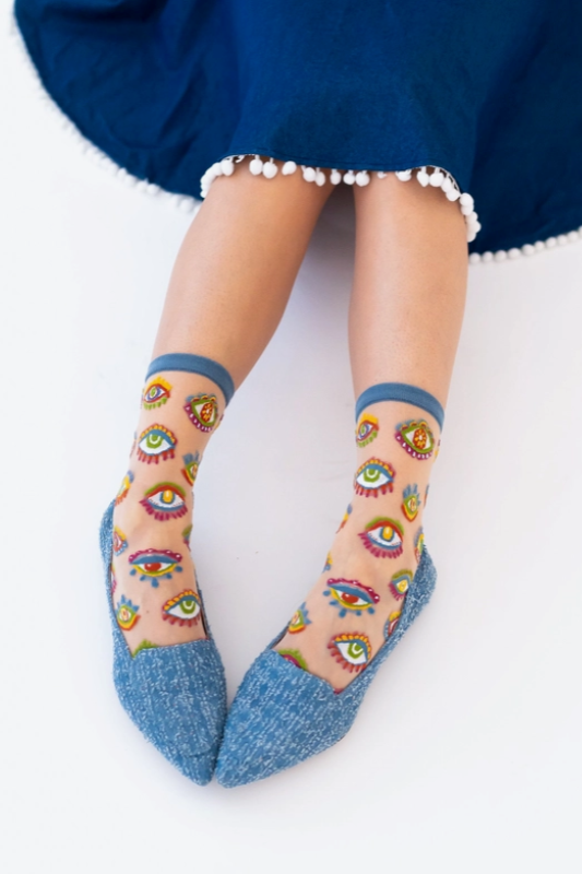 Evil Eye Sheer Socks
