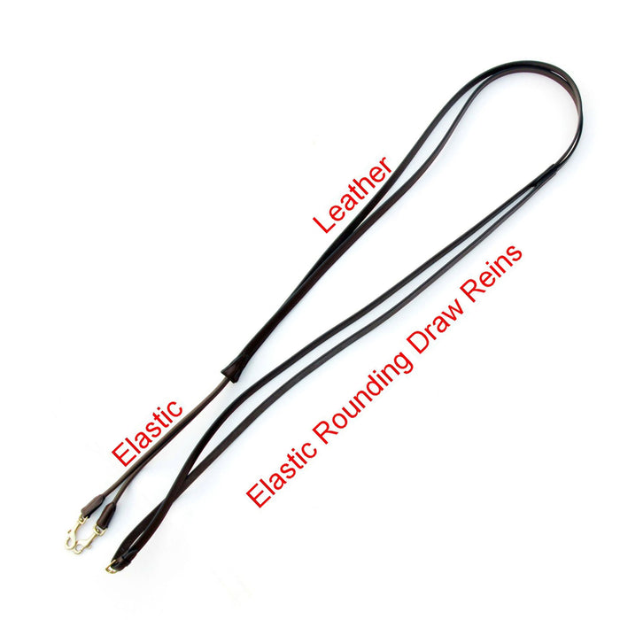 ExionPro Leather Draw Reins with Round Elastic