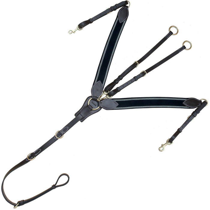 ExionPro Wide Elastic 3 Point Breastplate - Navy Blue Elastic with White Lines