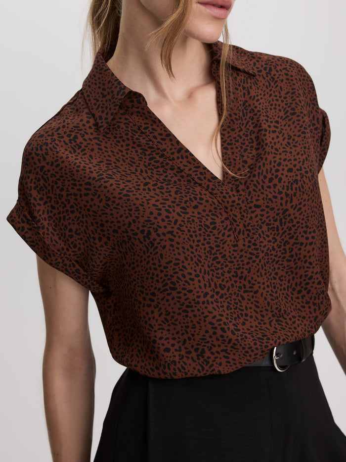 Extended-Sleeve V-Neck Flowy Blouse - R Essentials