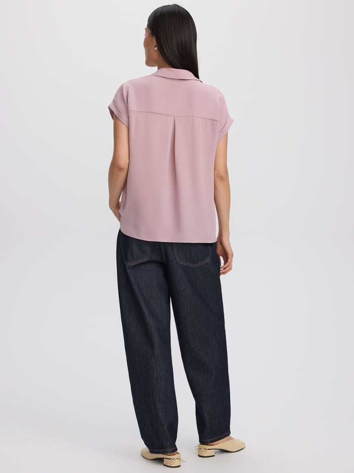 Extended-Sleeve V-Neck Flowy Blouse - R Essentials