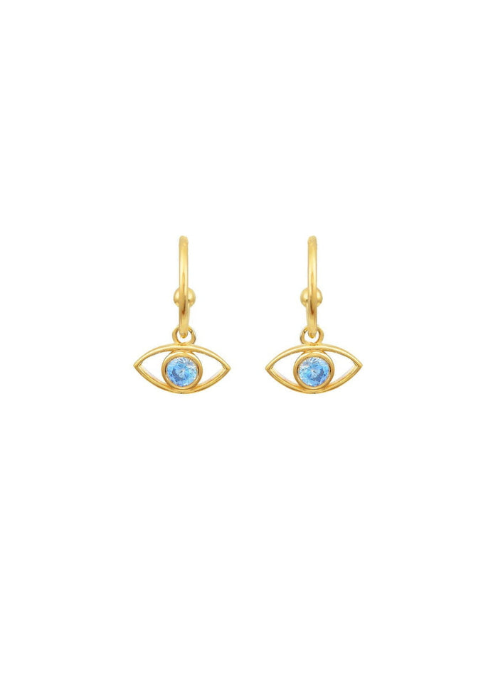 Earrings Marianna Lemos Eye Earrings Gold/Aqua O/S Apoella
