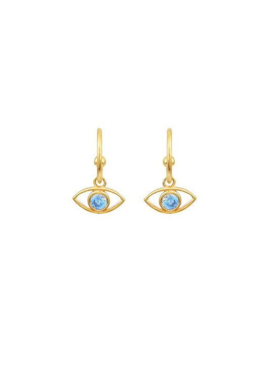 Earrings Marianna Lemos Eye Earrings Gold/Aqua O/S Apoella