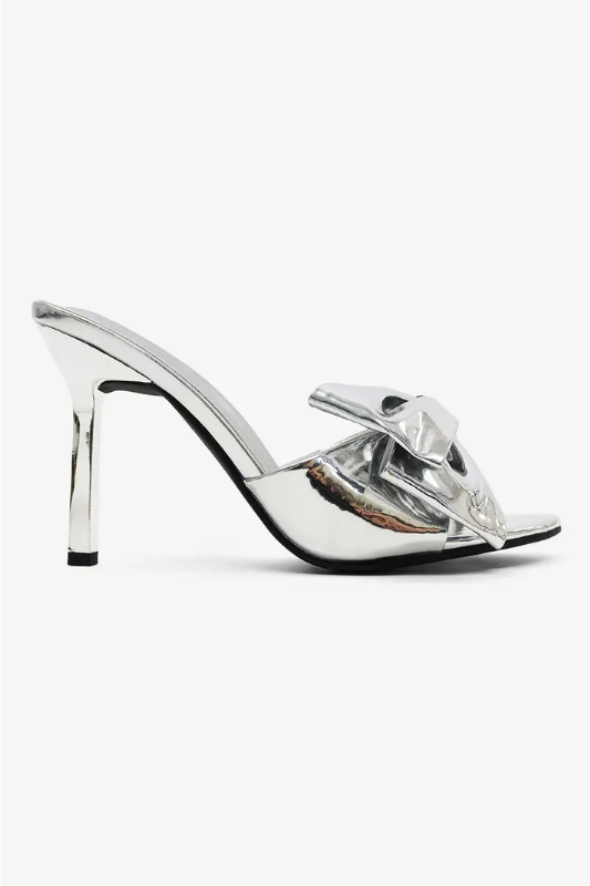 Fallon Metallic Mules- Silver