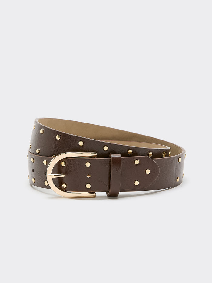 Faux Leather Belt with Studs