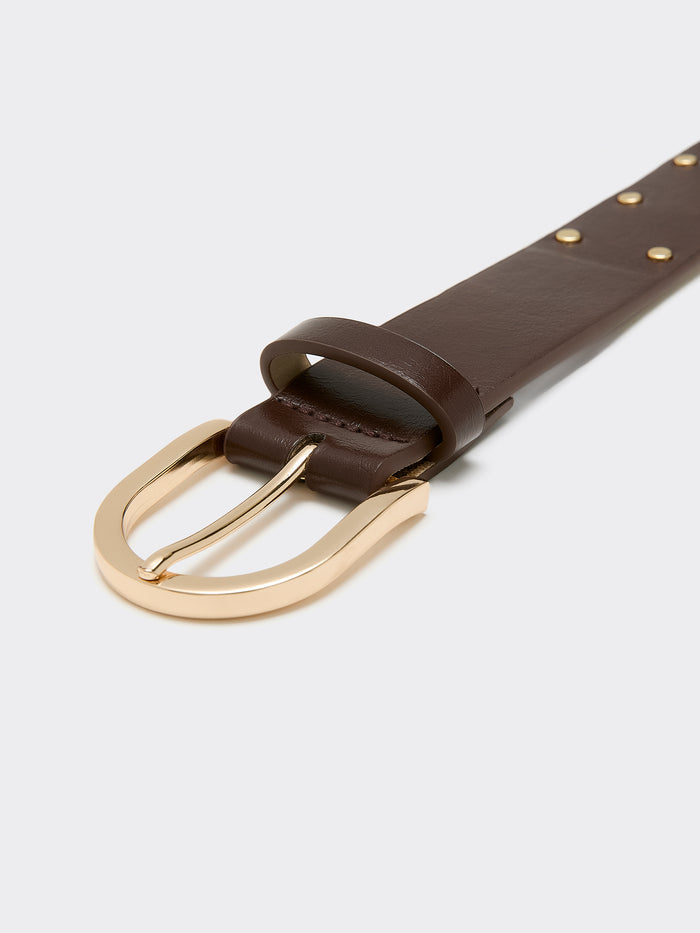 Faux Leather Belt with Studs