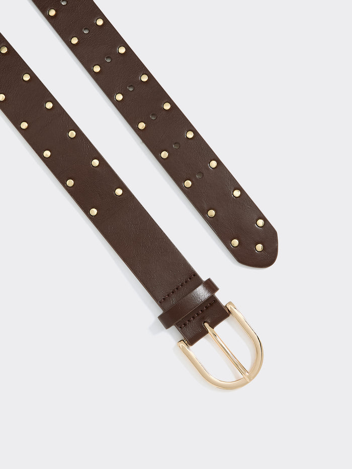 Faux Leather Belt with Studs