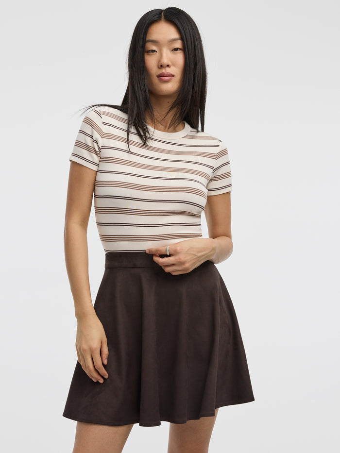 Faux-Suede A-Line Mini Skirt