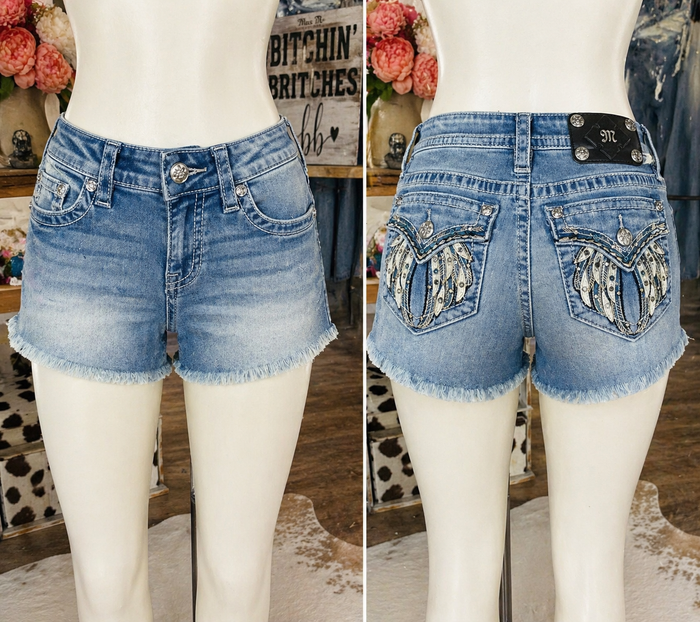 Feather Pocket Mid Rise Denim Sorts