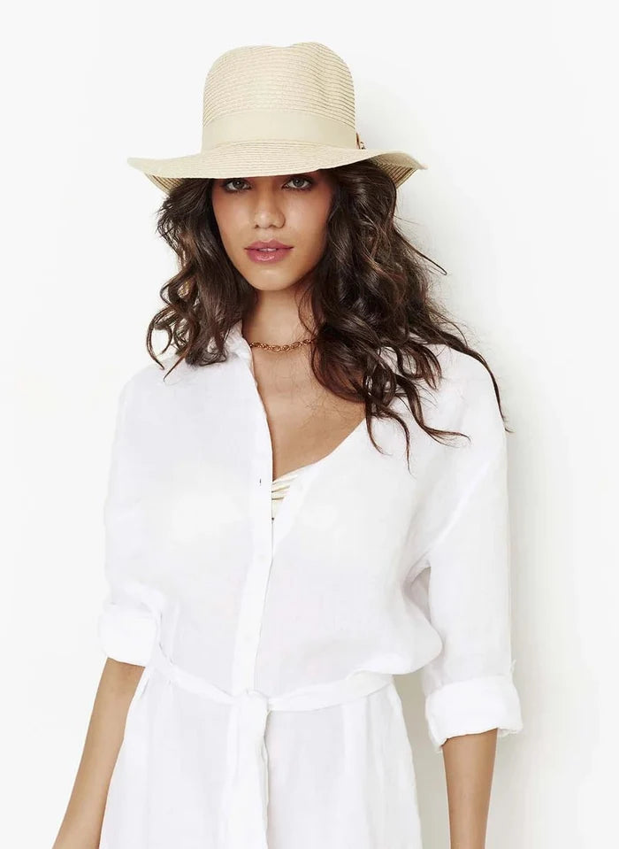 Hats Melissa Odabash Fedora Hat Cream/Beige O/S / Cream Apoella