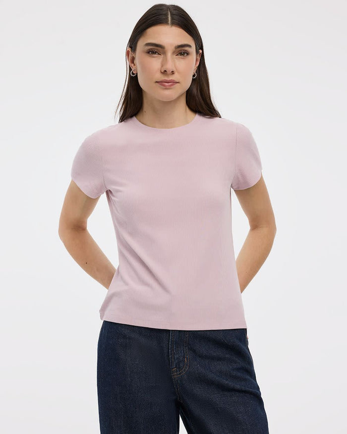 Fitted Crew-Neck Ribbed T-Shirt - R Essentials