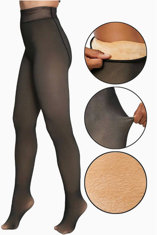 Fleece Lined Fake Translucent Tights