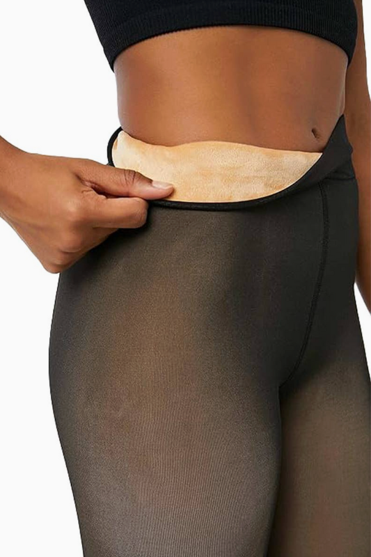 Fleece Lined Fake Translucent Tights