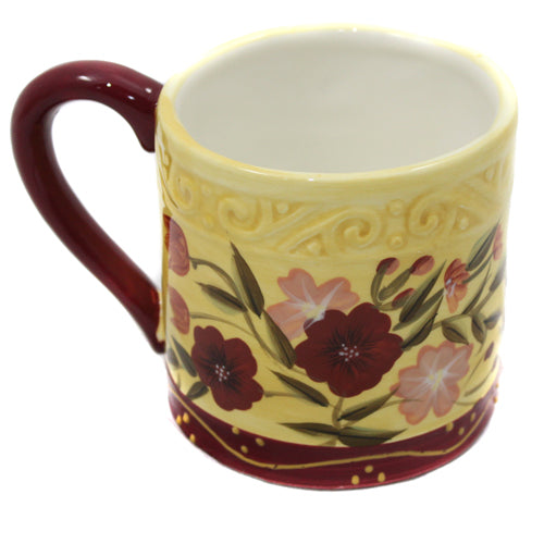 Floral Garden Collection Deluxe Handcrafted 4-Piece Coffee Mug Set