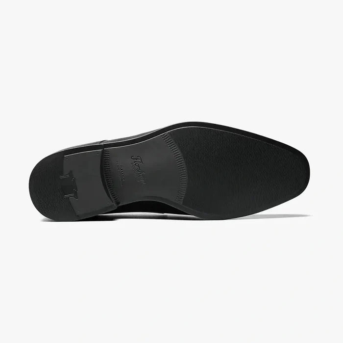 Florshiem Mens Amelio Black Moc Toe Slip On Leather Dress Shoes - The Suit Depot